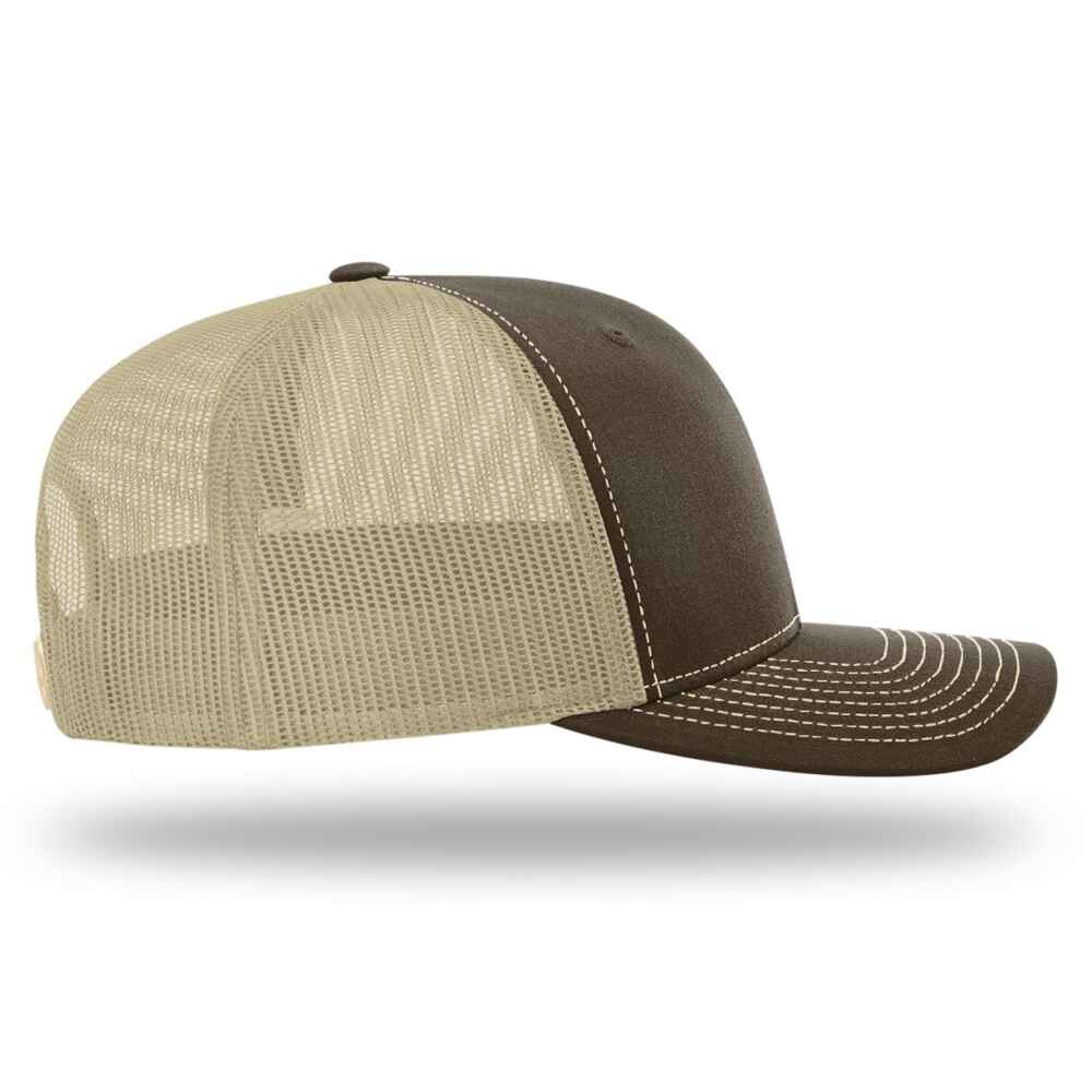 Custom-Brown-Khaki-color-112-style-blank-trucker-hat-right-view