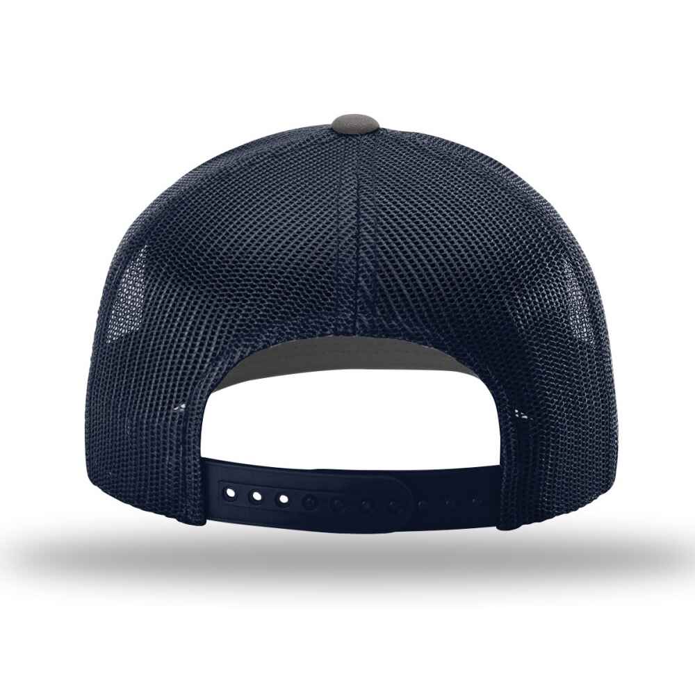 Custom-Charcoal-Navy-color-112-style-blank-trucker-hat-back-view