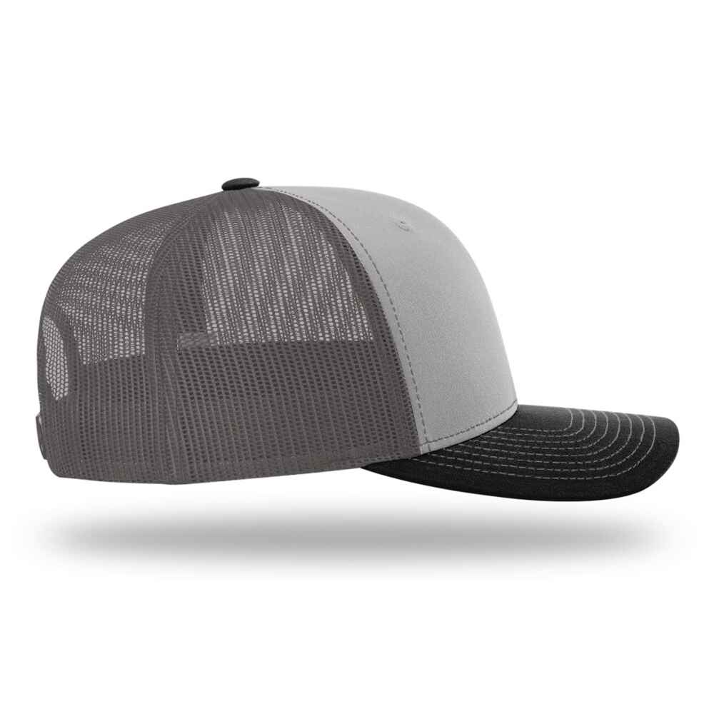 Custom-Grey-Charcoal-Black-color-112-style-blank-trucker-hat-right-view