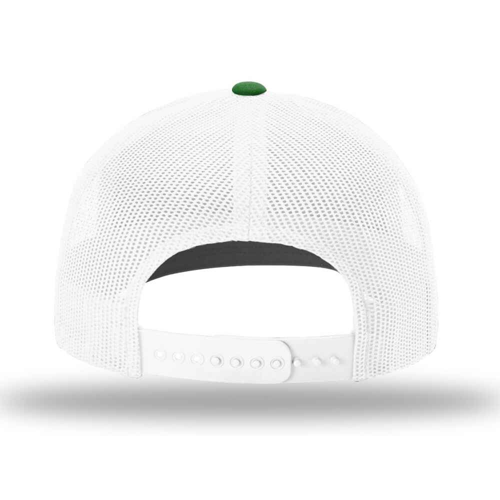 Custom-Kelly-White-color-112-style-blank-trucker-hat-back-view