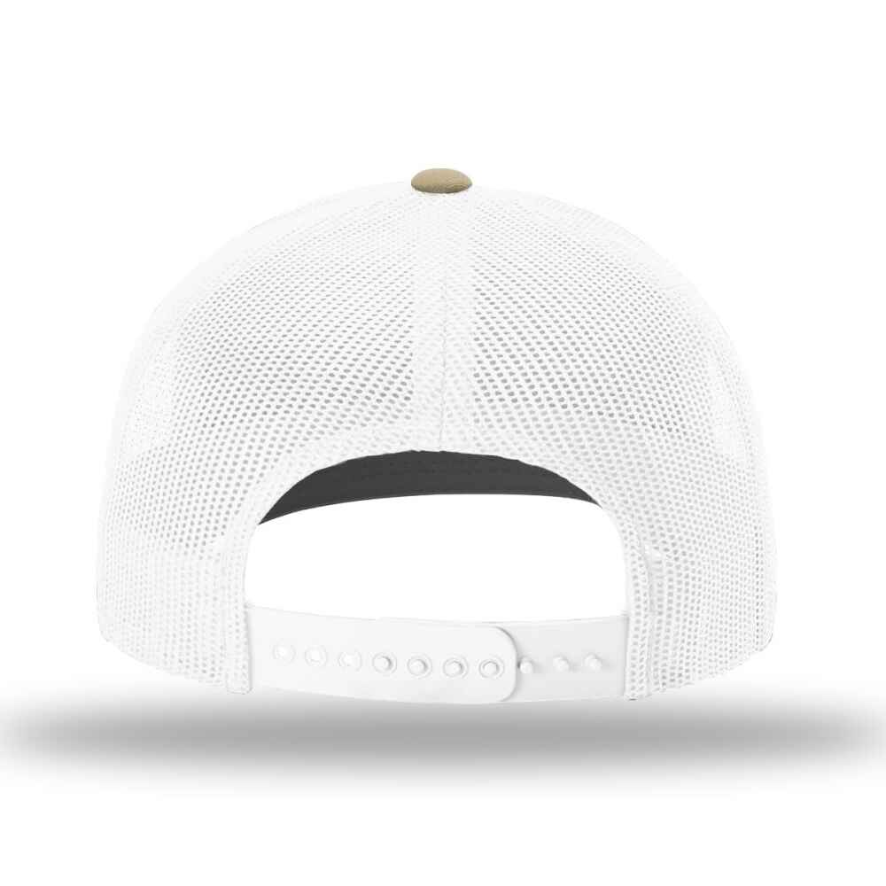 Custom-Khaki-White-color-112-style-blank-trucker-hat-back-view