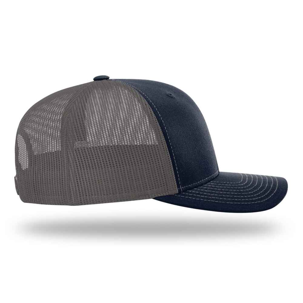 Custom-Navy-Charcoal-color-112-style-blank-trucker-hat-right-view