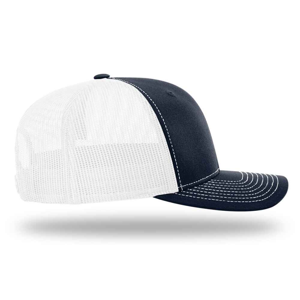 Custom-Navy-White-color-112-style-blank-trucker-hat-right-view
