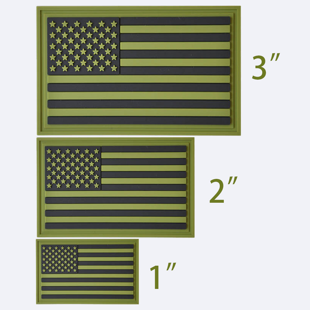 All Black American PVC Patches