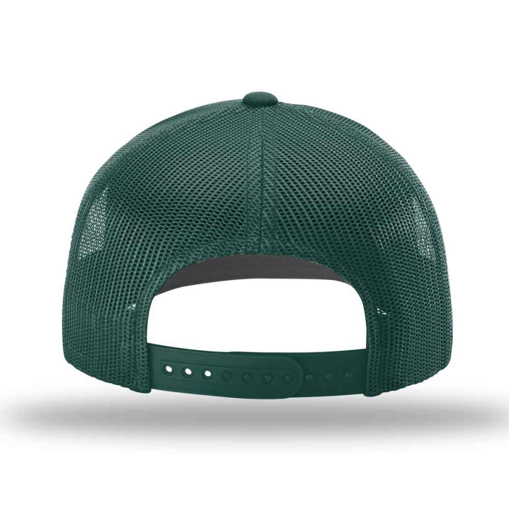 Richardson Trucker Hats 112 style Solid Dark Green Color customization hats Back view