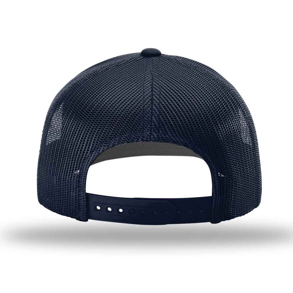 Topone Custom 112 Trucker Hats Same Richardson Trucker Hat style_Full Solid Navy Color_Back_View