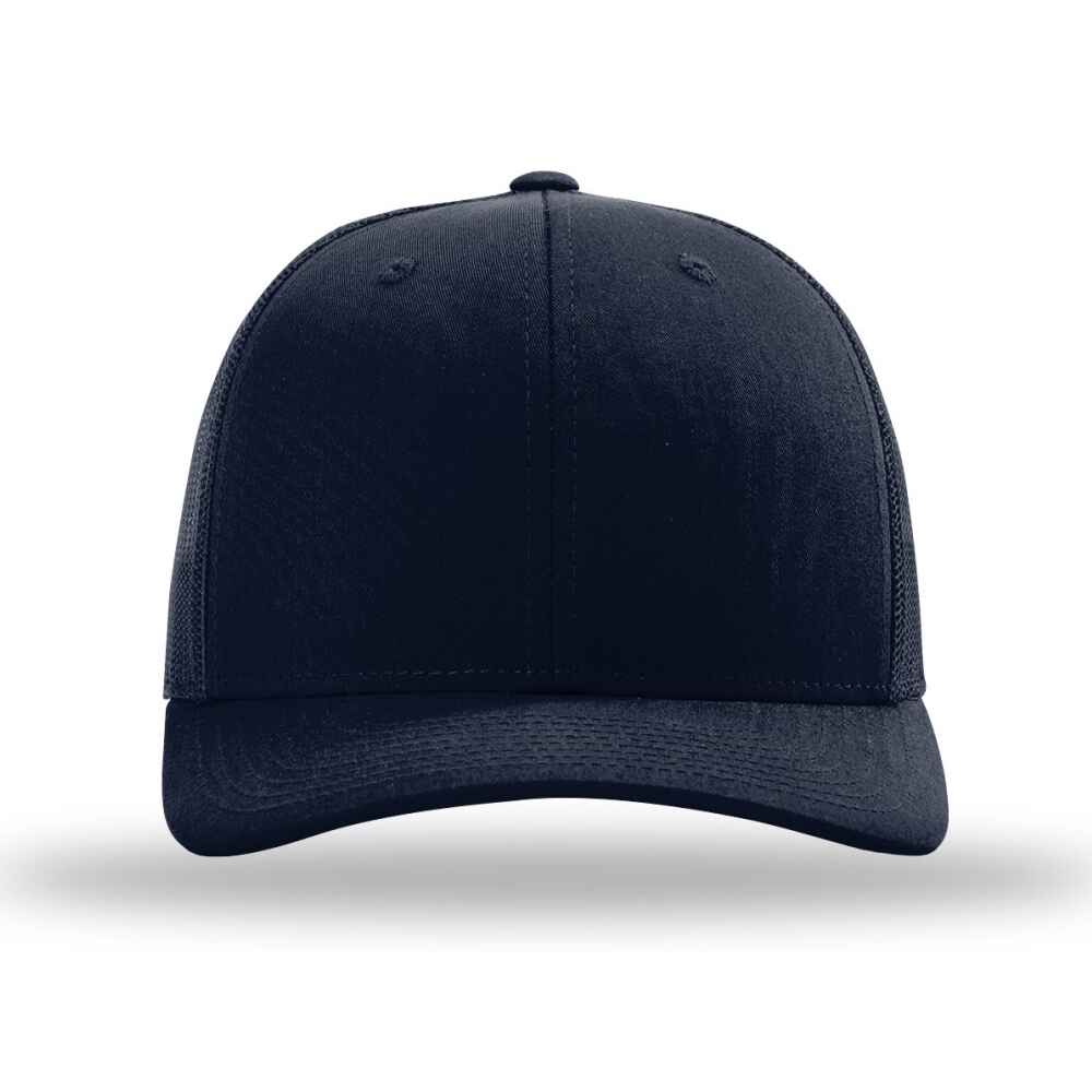 Topone Custom 112 Trucker Hats Same Richardson Trucker Hat style_Full Solid Navy Color_Front_View