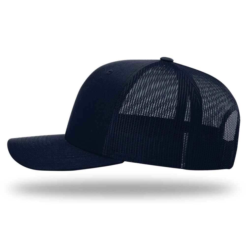 Topone Custom 112 Trucker Hats Same Richardson Trucker Hat style_Full Solid Navy Color_Left_View