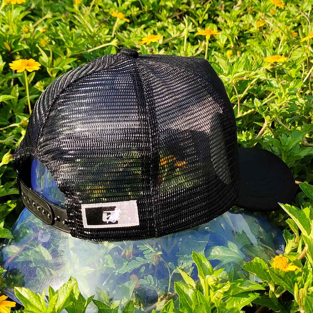 Topone Custom Embroidered Patch on Front Panel Felt Fabric Baseball Caps Black Color Back View