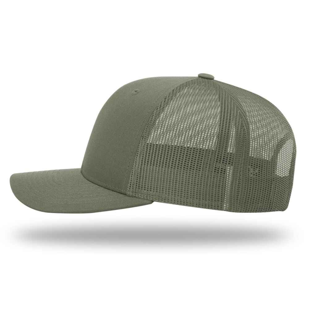 Topone Custom Richardson 112 Trucker Hat Style Full Solid Loden Color Hats Left View