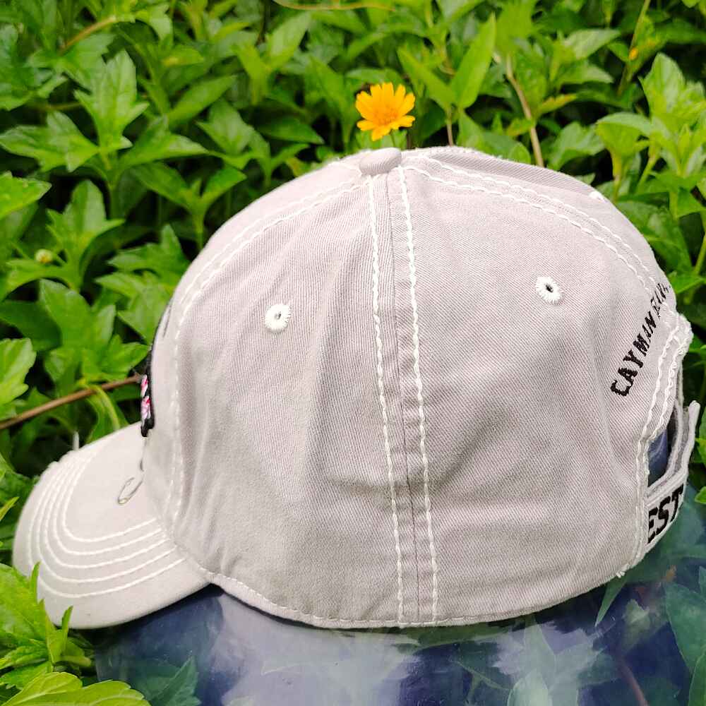 Topone Custom Screen Printed With Felt Embroidery on front panels Solid Stone Cotton Twill Dad Hats Back View