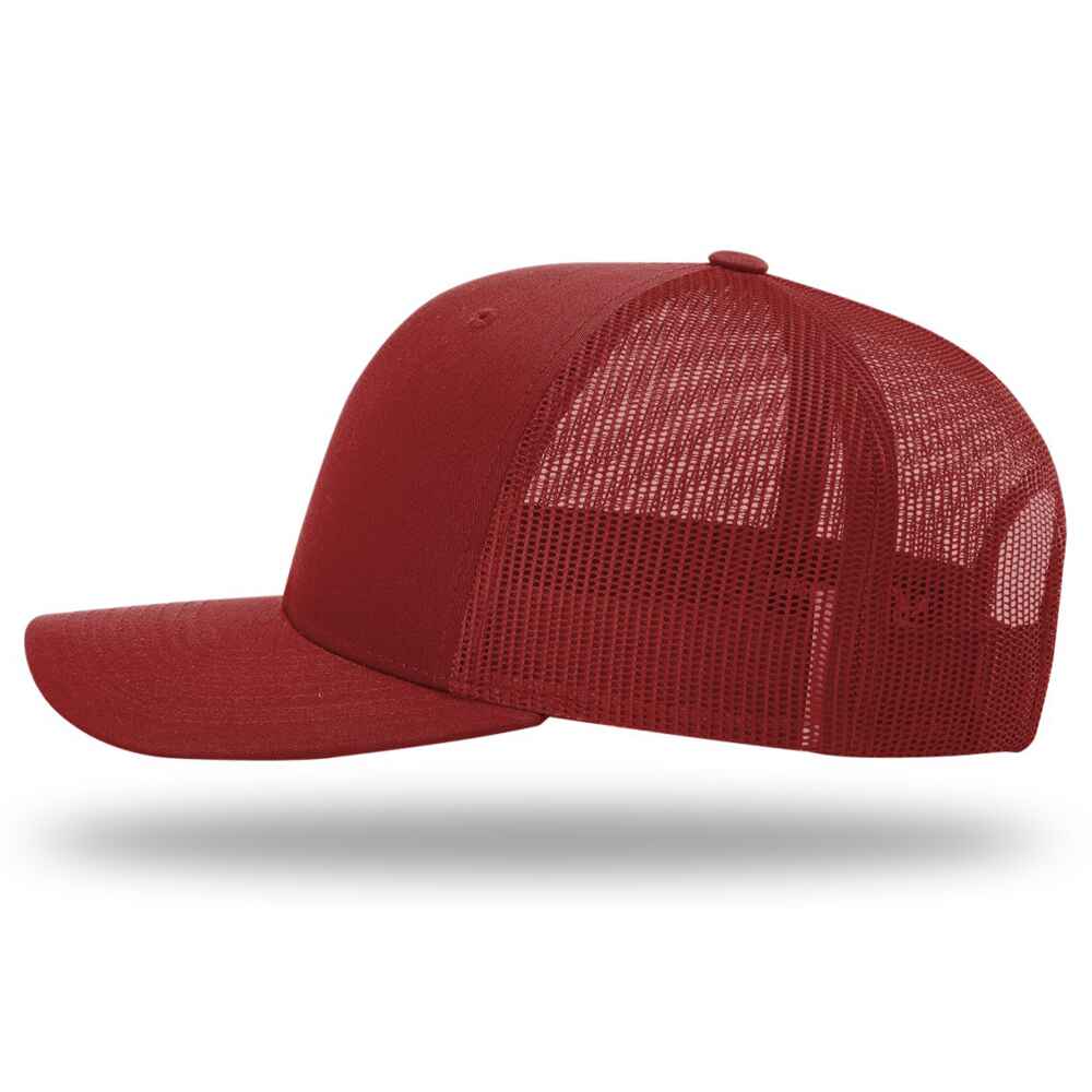 Topone Custom Trucker Hats 112_style full Cardinal_Color_Left_View
