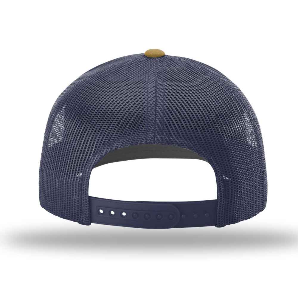 Custom-Biscuit-true-blue-color-112-style-blank-trucker-hat-back-view