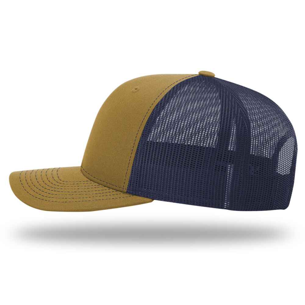 Custom-Biscuit-true-blue-color-112-style-blank-trucker-hat-left-view