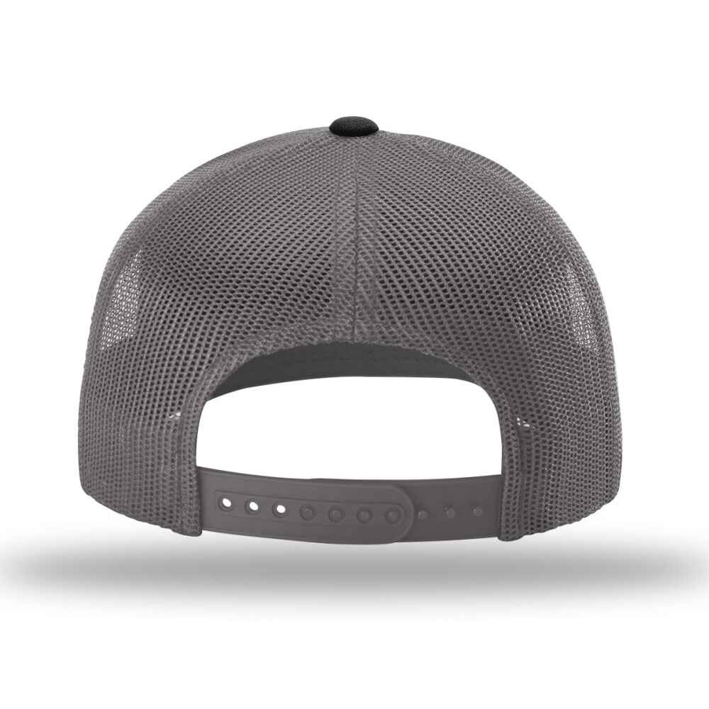 Custom-Black-Charcoal-color-112-style-blank-trucker-hat-Back-view