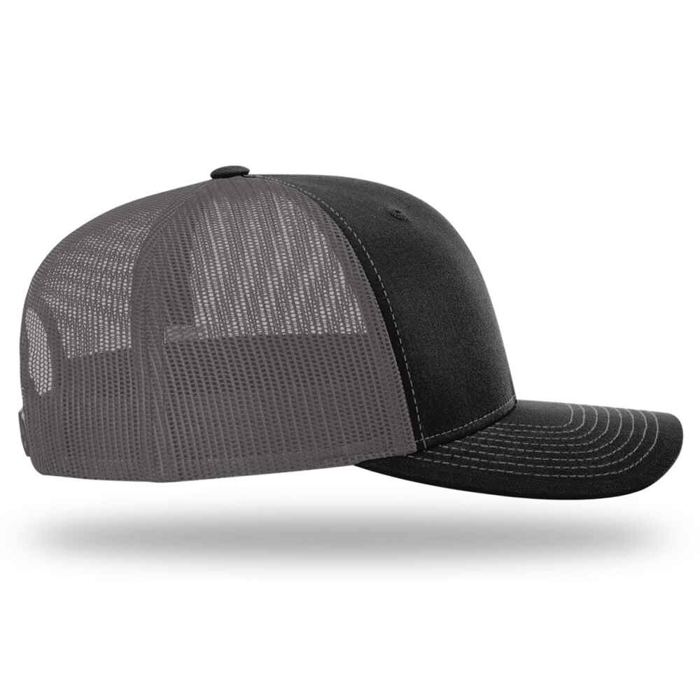 Custom-Black-Charcoal-color-112-style-blank-trucker-hat-right-view