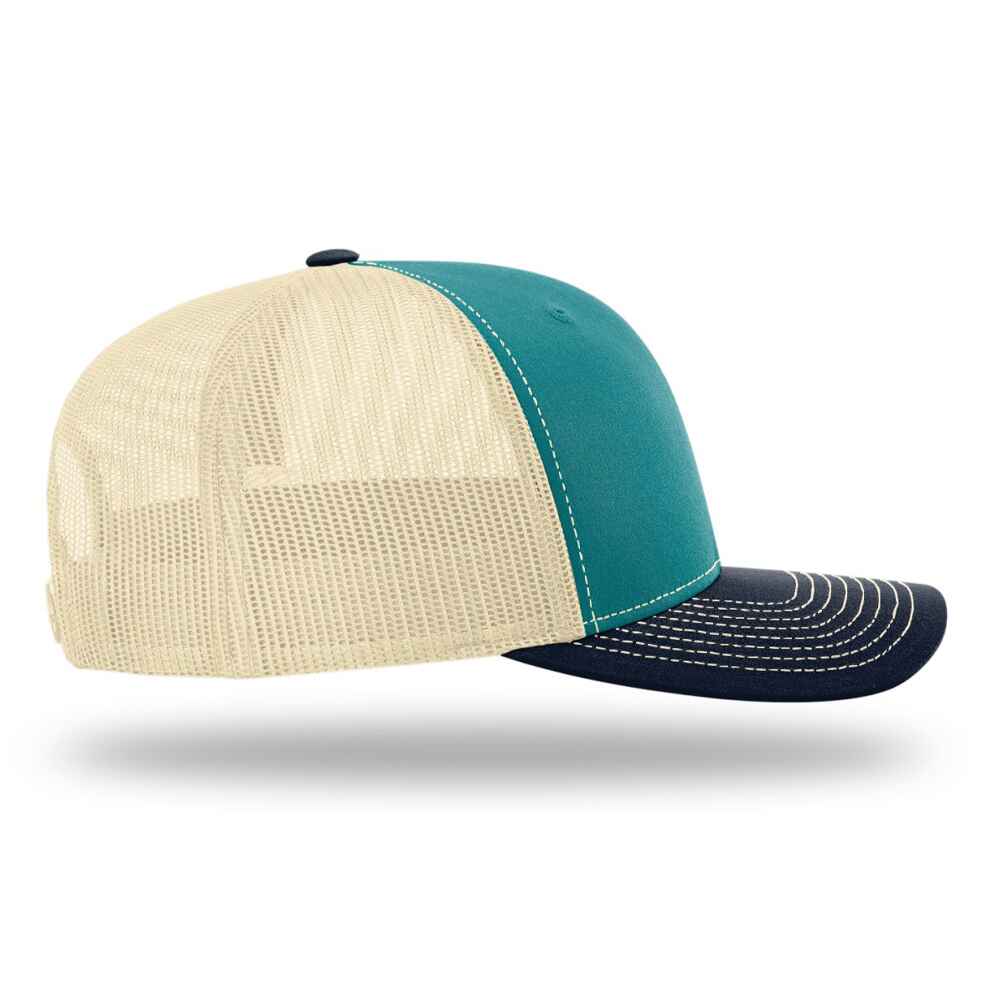 Custom-Blue-Teal-Birch-Navy-color-112-style-blank-trucker-hat-Right-view