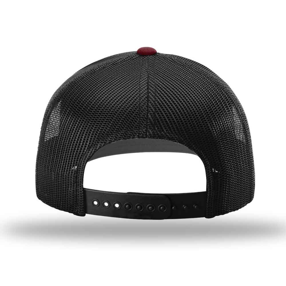 Custom-Cardinal-Black-color-112-style-blank-trucker-hat-back-view