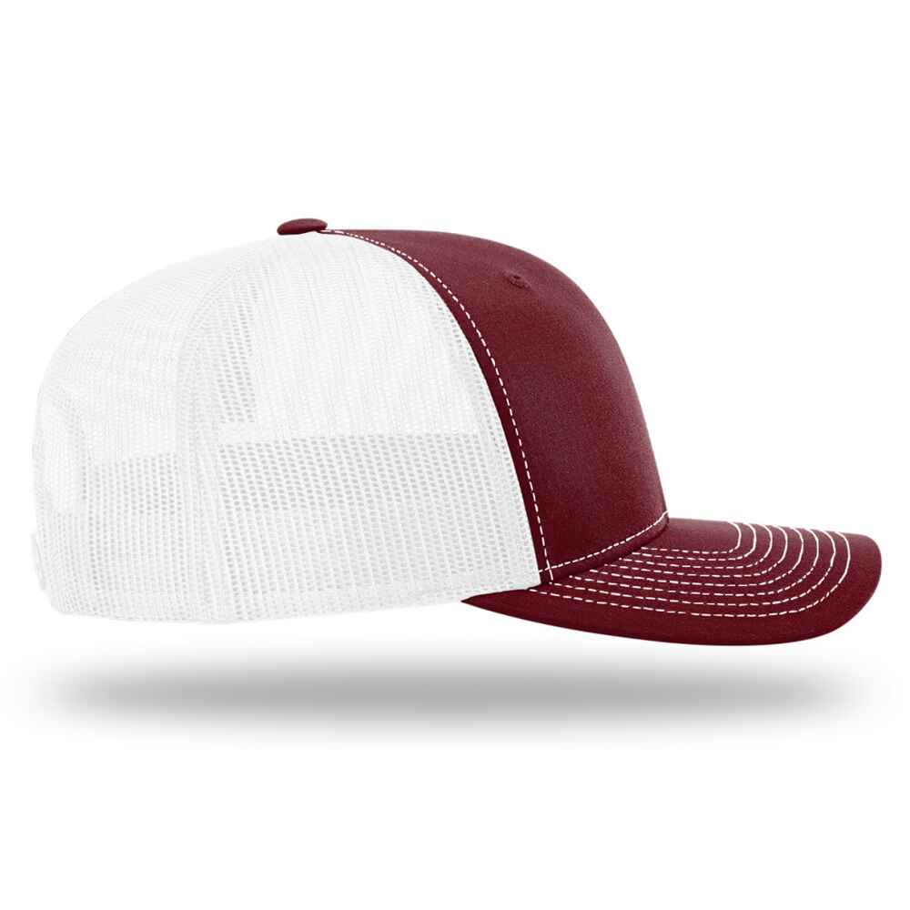 Custom-Cardinal-White-color-112-style-blank-trucker-hat-right-view