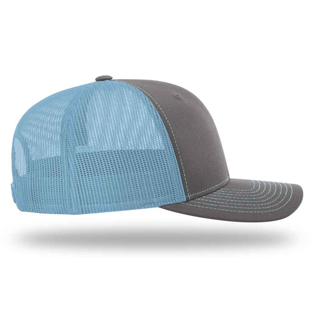 Custom-Charcoal-Columbia-blue-color-112-style-blank-trucker-hat-Right-view