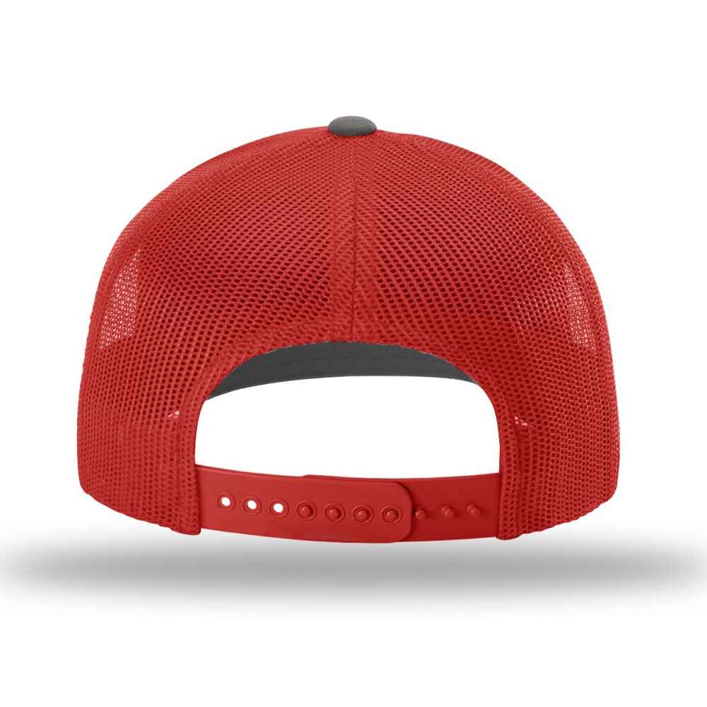 Custom Blank Richardson Style 112 Trucker Hat Split Colors Charcoal Cotton Red Mesh