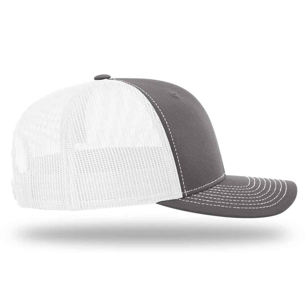 Custom-Charcoal-White-color-112-style-blank-trucker-hat-right-view