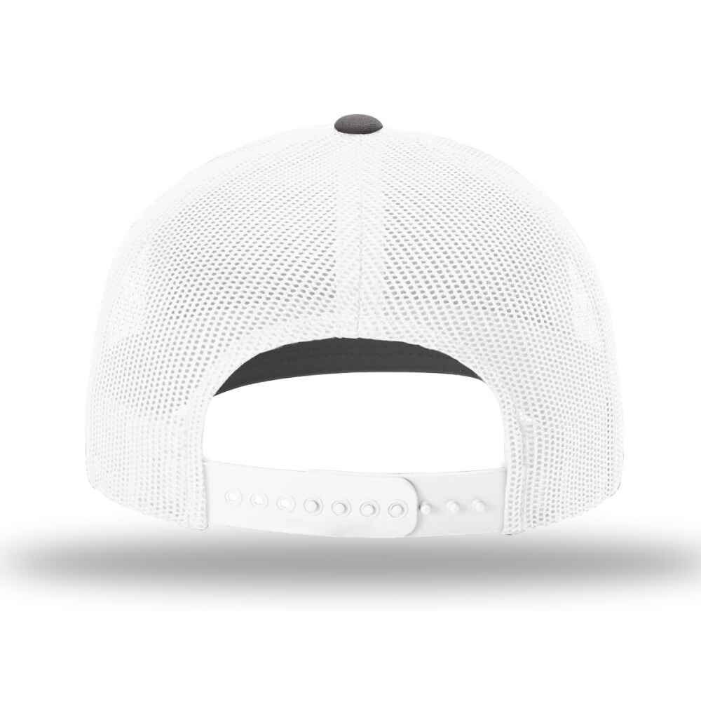 Custom-Charcoal-white-color-112-style-blank-trucker-hat-Back-view