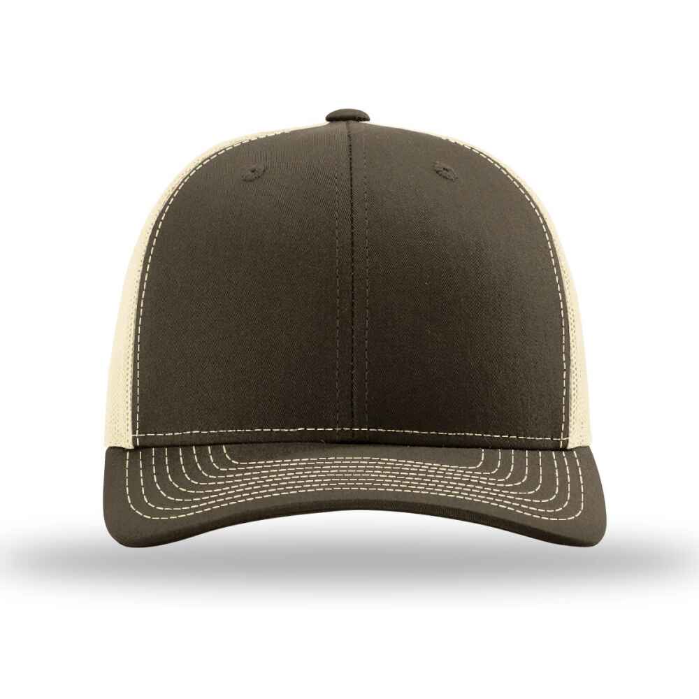 Custom-Chocolate-Chip-Birch-color-112-style-blank-trucker-hat-front-view