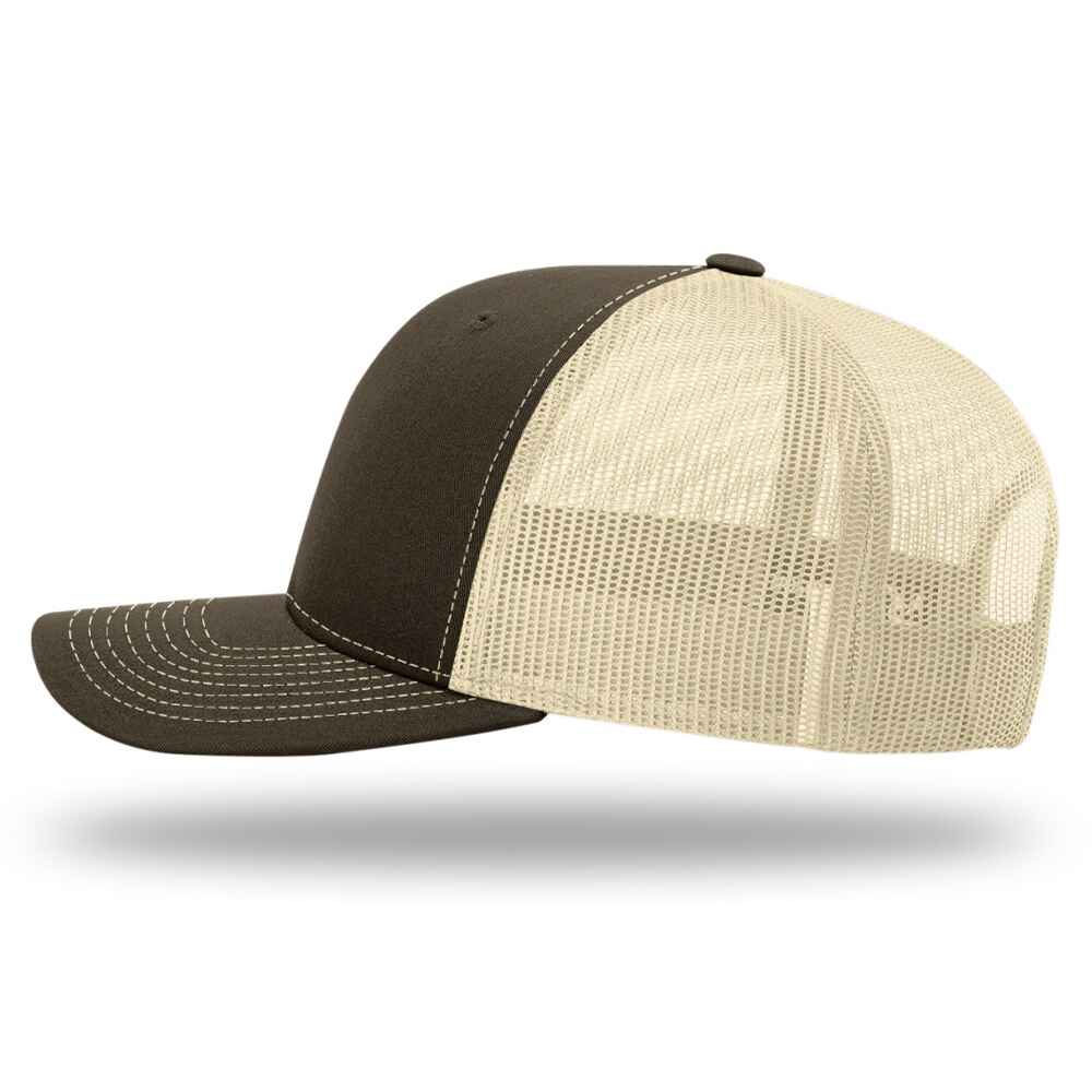 Custom-Chocolate-Chip-Birch-color-112-style-blank-trucker-hat-left-view