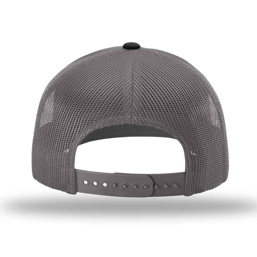 Custom-Grey-Charcoal-Black-color-112-style-blank-trucker-hat-back-view