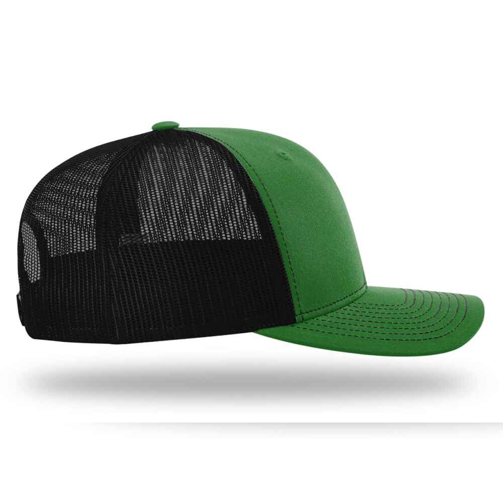 Custom-Kelly-Black-color-112-style-blank-trucker-hat-right-view