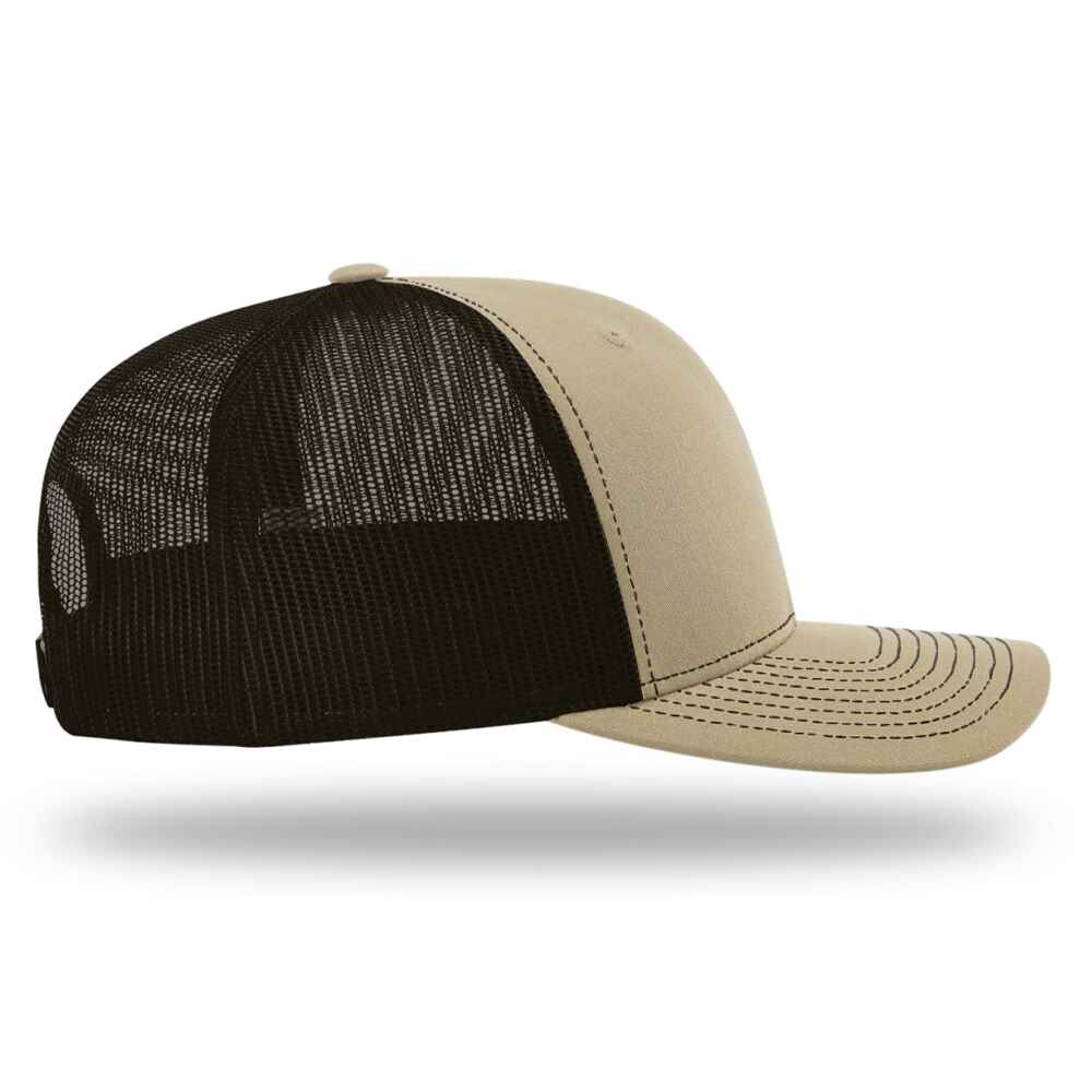 Custom-Khaki-Coffee-color-112-style-blank-trucker-hat-right-view