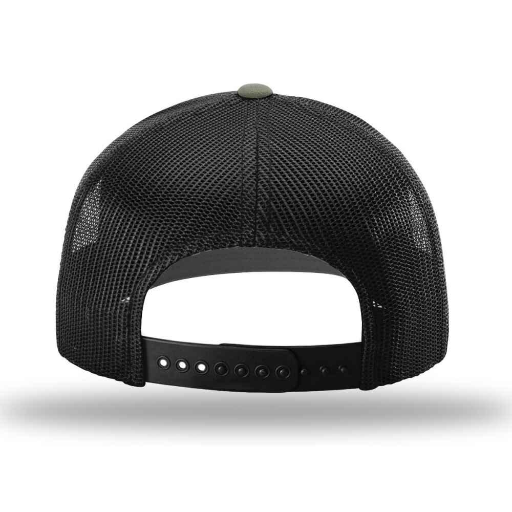 Custom-Loden-Black-color-112-style-blank-trucker-hat-back-view