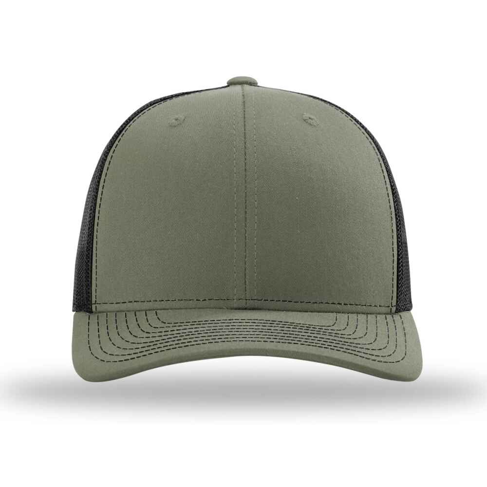 Custom-Loden-Black-color-112-style-blank-trucker-hat-front-view