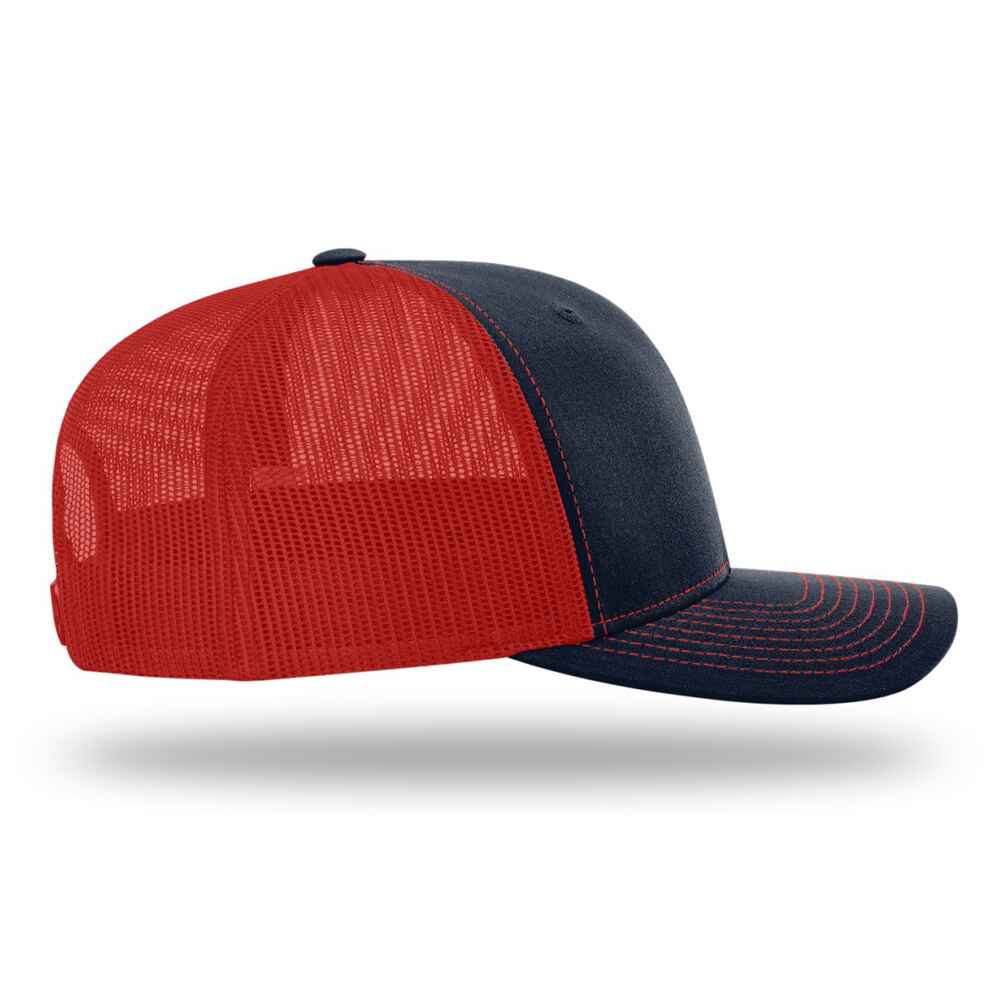 Custom-Navy-Red-color-112-style-blank-trucker-hat-right-view