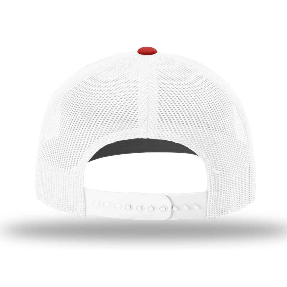 Custom-Navy-White-Red-color-112-style-blank-trucker-hat-back-view