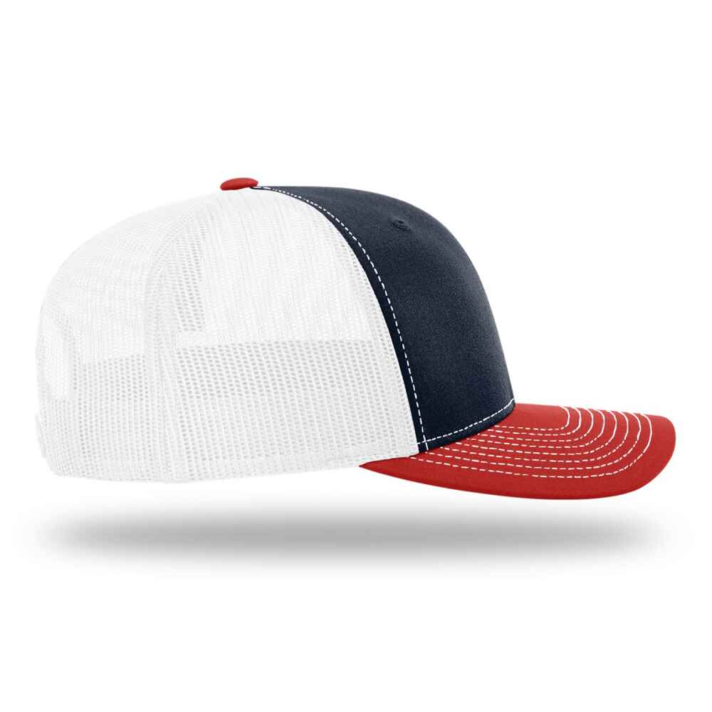 Custom-Navy-White-Red-color-112-style-blank-trucker-hat-right-view