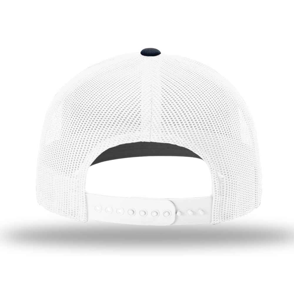 Custom-Navy-White-color-112-style-blank-trucker-hat-back-view