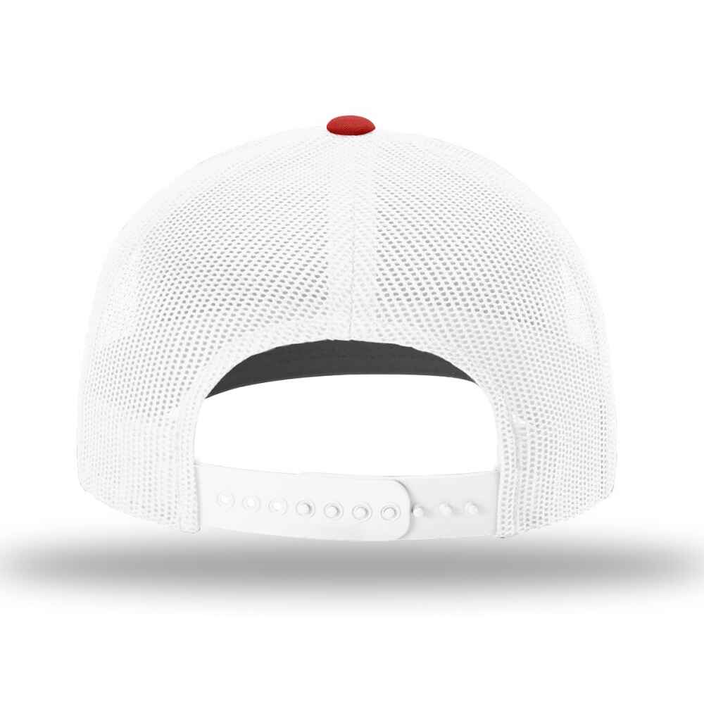 Custom-Red-White-color-112-style-blank-trucker-hat-back-view