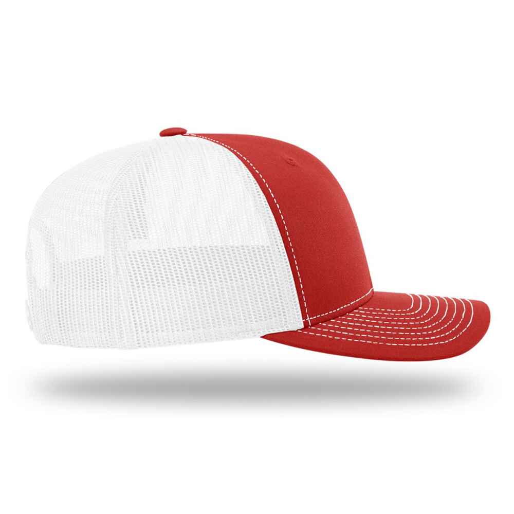 Custom-Red-White-color-112-style-blank-trucker-hat-right-view