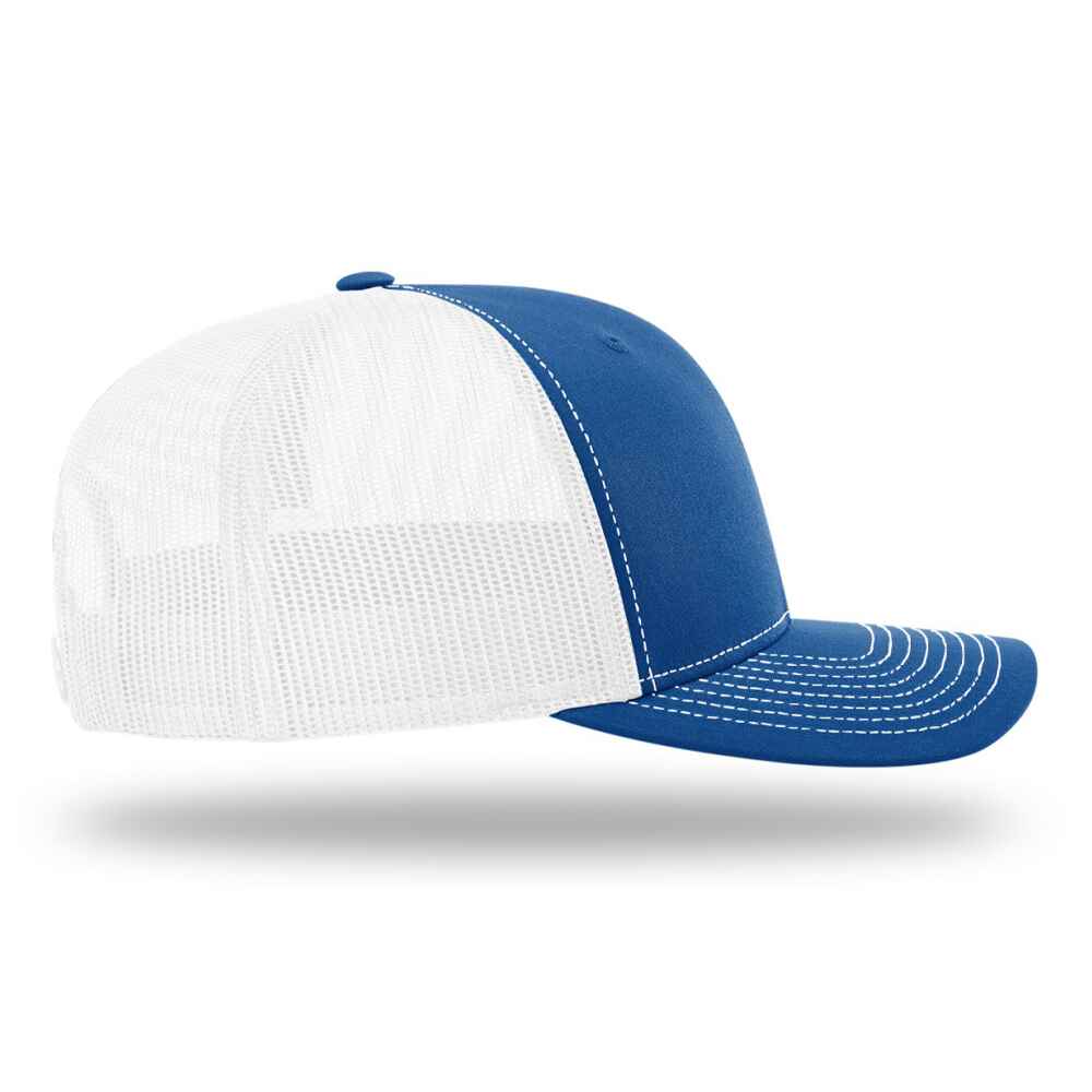 Custom-Royal-White-color-112-style-blank-trucker-hat-right-view