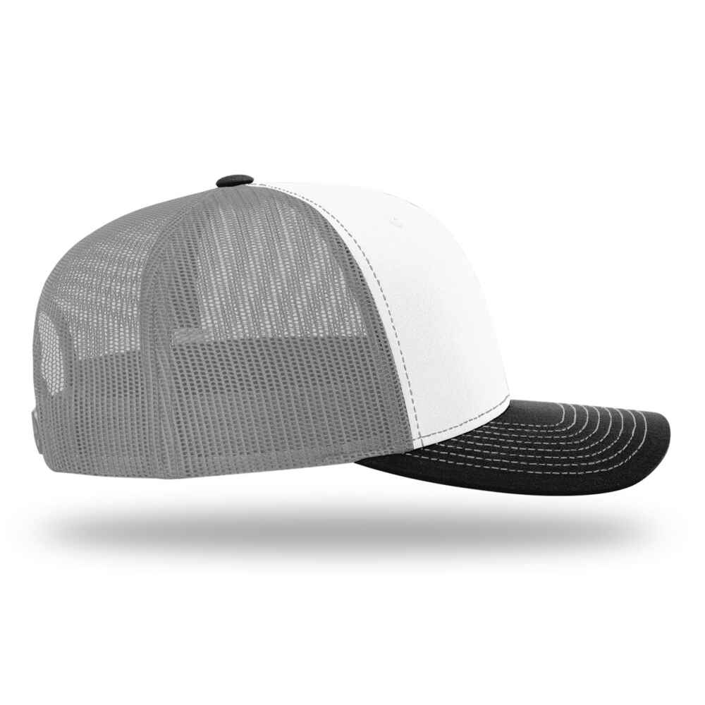 Custom-White-Aluminum-Black-color-112-style-blank-trucker-hat-right-view