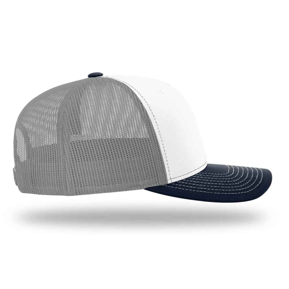 Custom-White-Aluminum-Navy-color-112-style-blank-trucker-hat-right-view