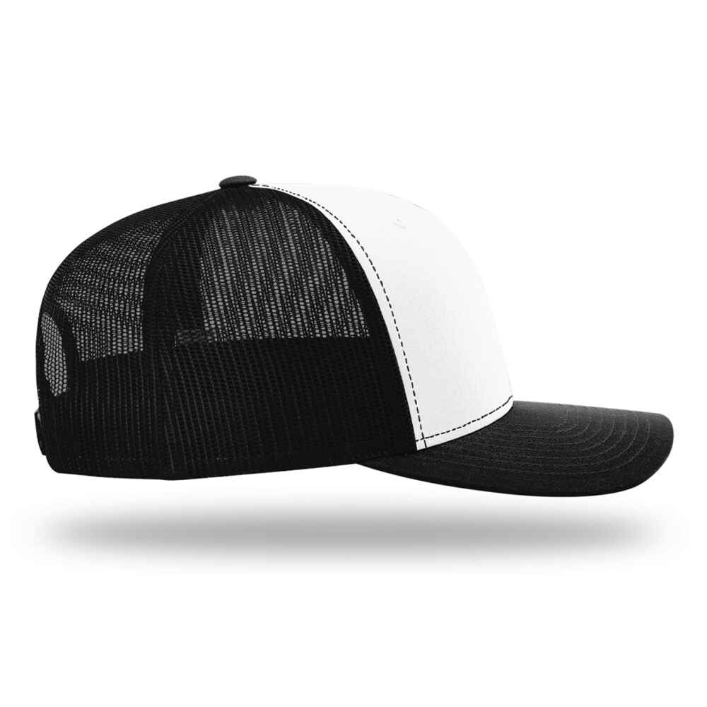 Custom-White-Black-color-112-style-blank-trucker-hat-right-view