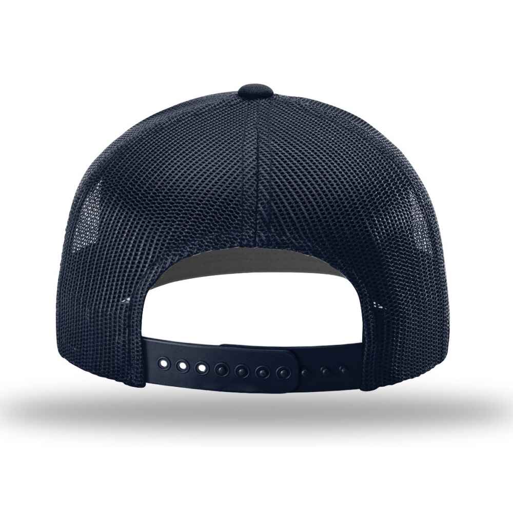 Custom-White-Navy-color-112-style-blank-trucker-hat-back-view