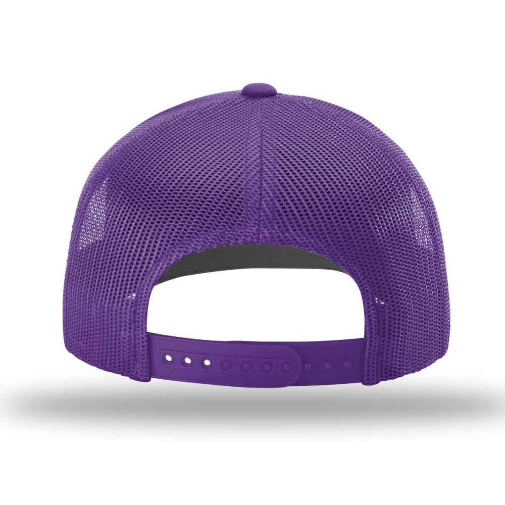 Custom Topone Trucker Hats Same As Richardson Style 112 Trucker Hats Full Solid Purple Color Back  View