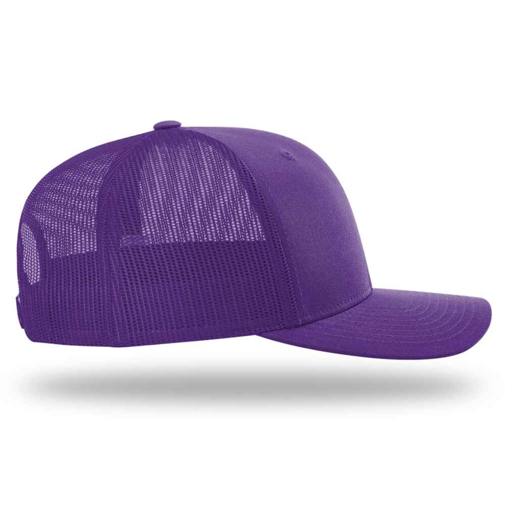 Custom Topone Trucker Hats Same As Richardson Style 112 Trucker Hats Full Solid Purple Color Right View