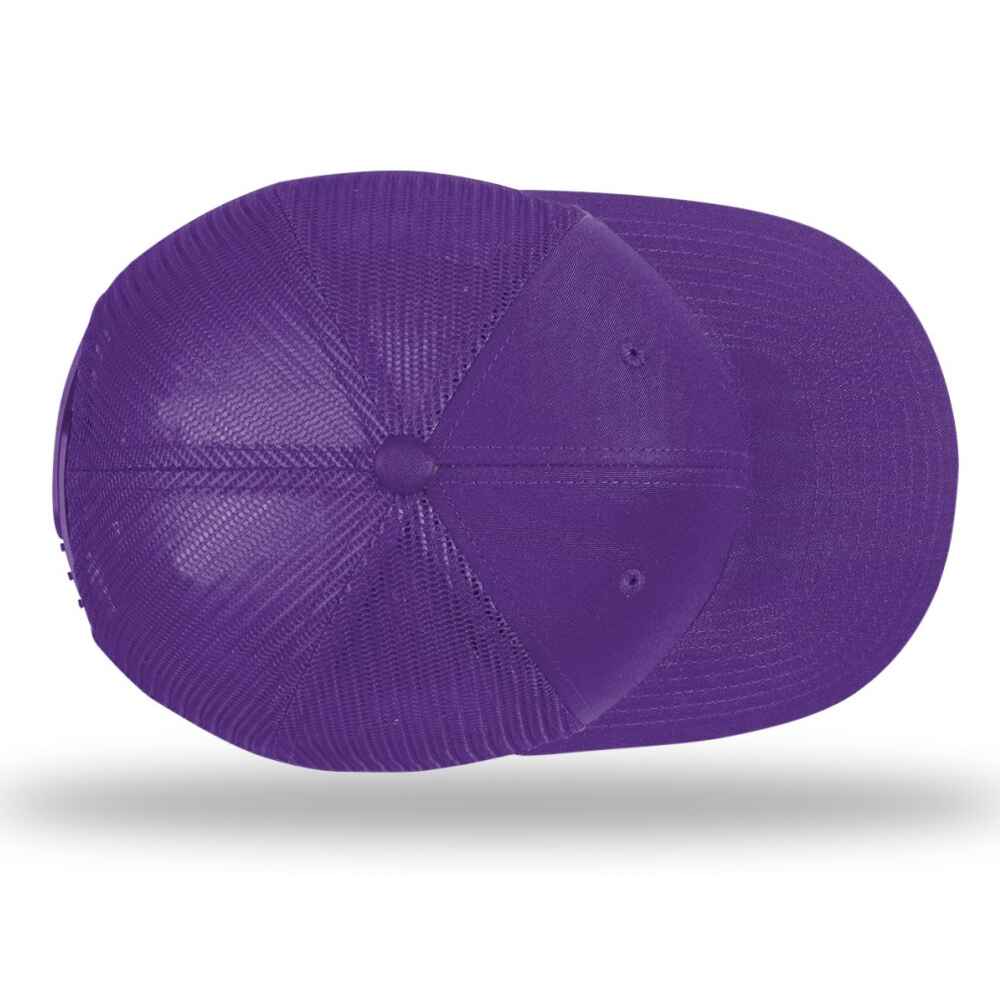 Custom Topone Trucker Hats Same As Richardson Style 112 Trucker Hats Full Solid Purple Color Top View