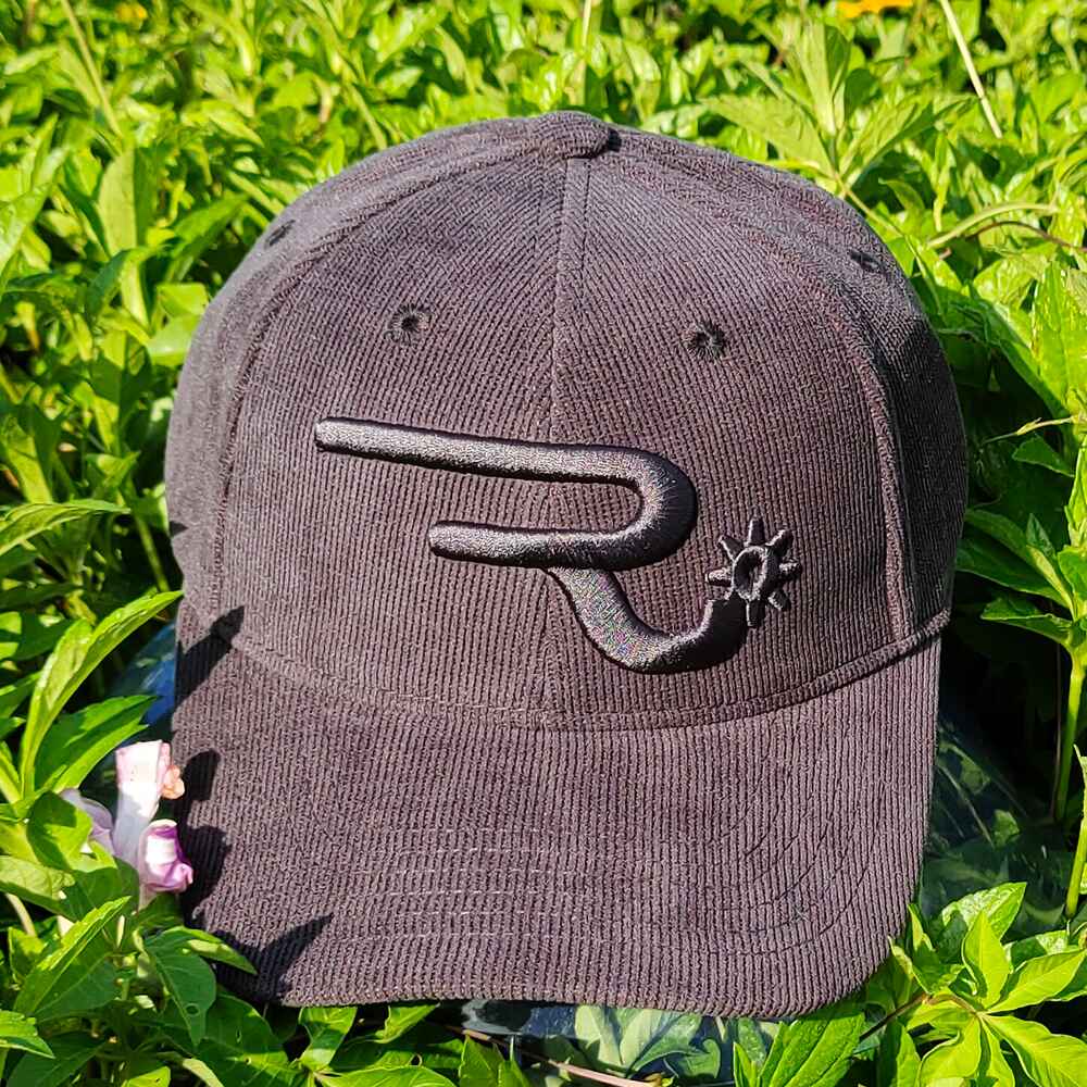 Topone Custom 3D/Puff Embroidered Corduroy Fabric Baseball Caps Black Color