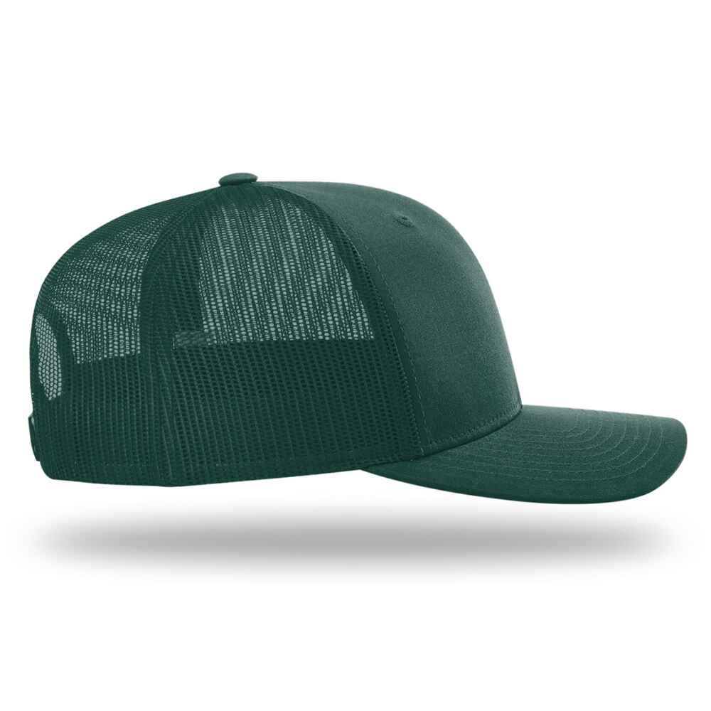Richardson Trucker Hats 112 style Solid Dark Green Color customization hats Right view